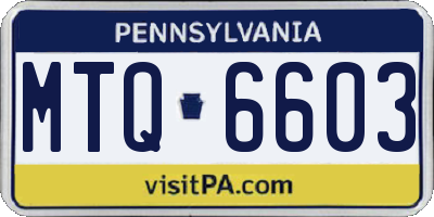 PA license plate MTQ6603