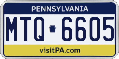 PA license plate MTQ6605