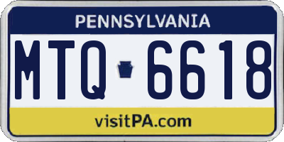 PA license plate MTQ6618