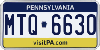PA license plate MTQ6630