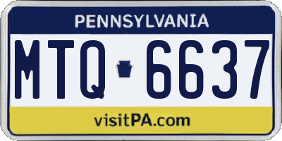 PA license plate MTQ6637