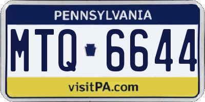 PA license plate MTQ6644