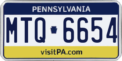 PA license plate MTQ6654