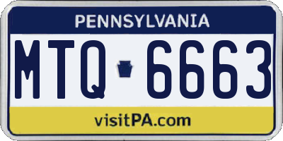 PA license plate MTQ6663