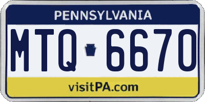 PA license plate MTQ6670