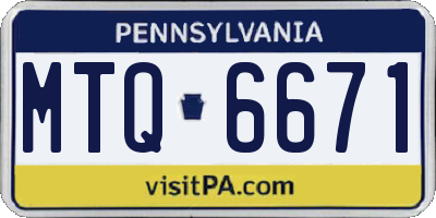 PA license plate MTQ6671