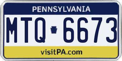 PA license plate MTQ6673