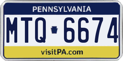 PA license plate MTQ6674