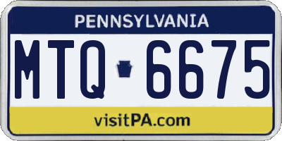 PA license plate MTQ6675