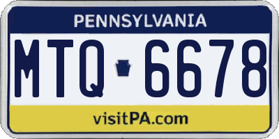 PA license plate MTQ6678
