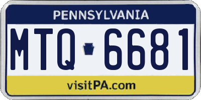 PA license plate MTQ6681