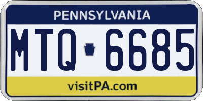 PA license plate MTQ6685
