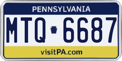 PA license plate MTQ6687