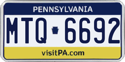 PA license plate MTQ6692