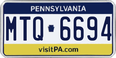 PA license plate MTQ6694