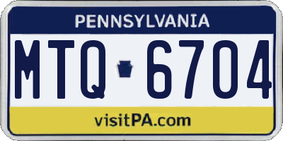 PA license plate MTQ6704