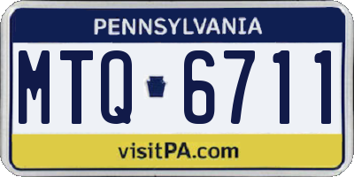 PA license plate MTQ6711