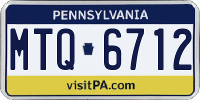 PA license plate MTQ6712