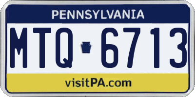 PA license plate MTQ6713