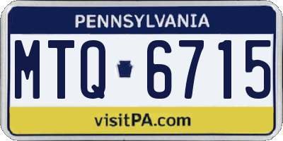 PA license plate MTQ6715
