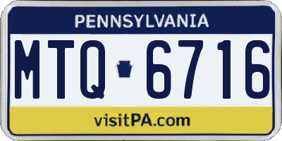 PA license plate MTQ6716