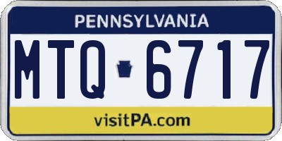 PA license plate MTQ6717