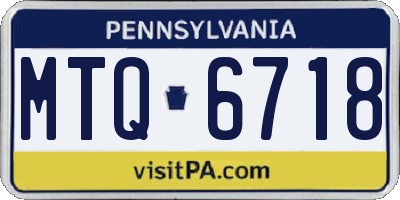PA license plate MTQ6718