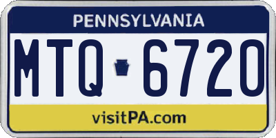 PA license plate MTQ6720