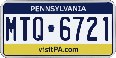 PA license plate MTQ6721