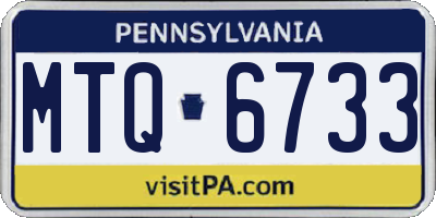 PA license plate MTQ6733