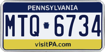 PA license plate MTQ6734