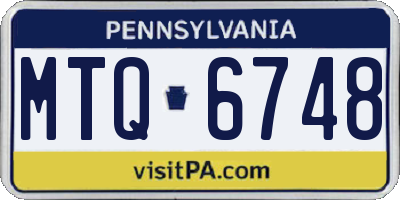 PA license plate MTQ6748