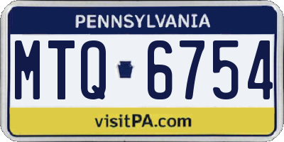 PA license plate MTQ6754