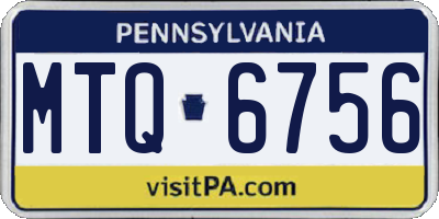 PA license plate MTQ6756