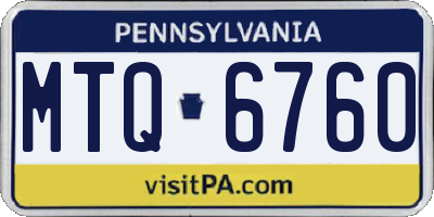 PA license plate MTQ6760