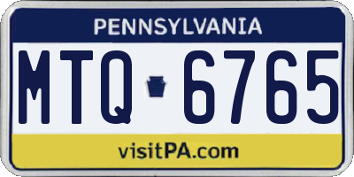 PA license plate MTQ6765