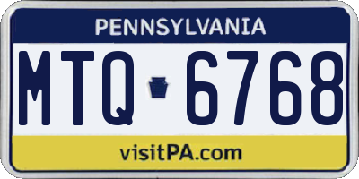 PA license plate MTQ6768