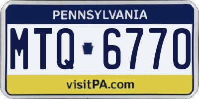 PA license plate MTQ6770