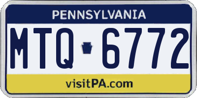 PA license plate MTQ6772