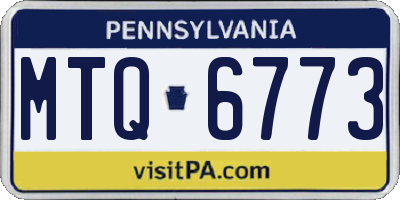 PA license plate MTQ6773
