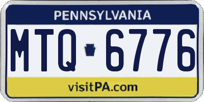 PA license plate MTQ6776