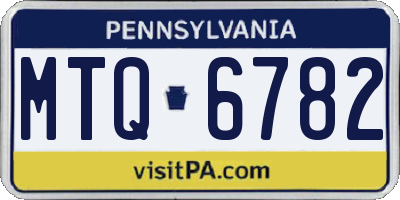 PA license plate MTQ6782