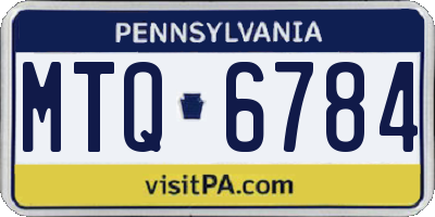 PA license plate MTQ6784