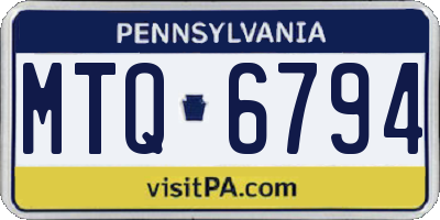 PA license plate MTQ6794