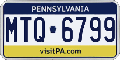 PA license plate MTQ6799
