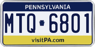 PA license plate MTQ6801