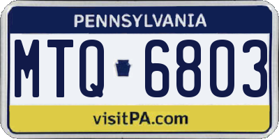PA license plate MTQ6803