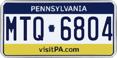 PA license plate MTQ6804
