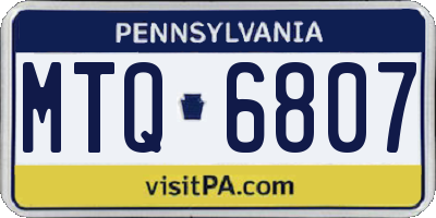PA license plate MTQ6807