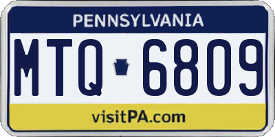 PA license plate MTQ6809